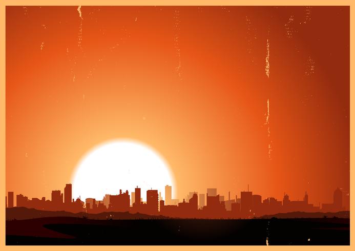 Verano amanecer ciudad vector