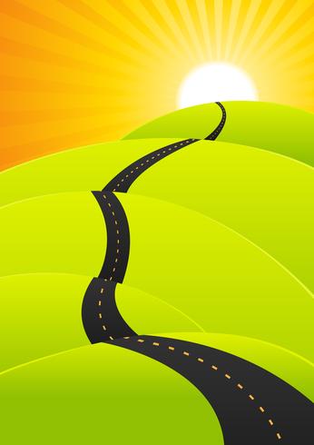 Summer Travel - Long Road Journey vector