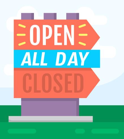 Open  Closed Sign vector