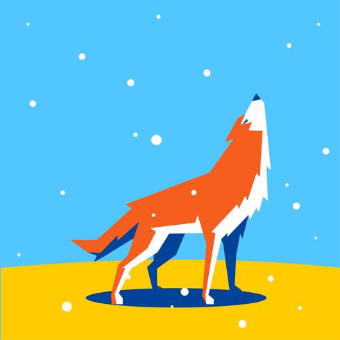 Wolf Geometric Simple Shape Animals vector