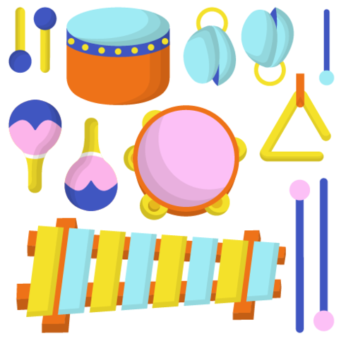 Musical Instrument Knolling Vector