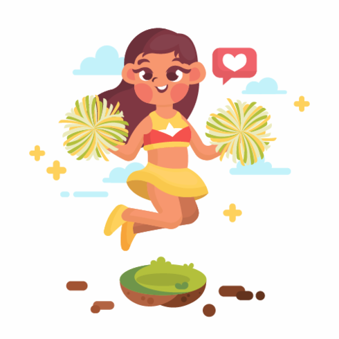 Cheerleader cartoon vector