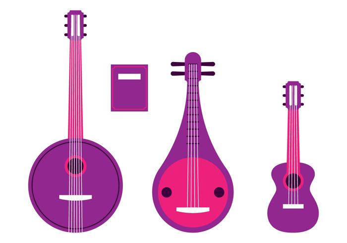 String Instruments Knolling Set vector