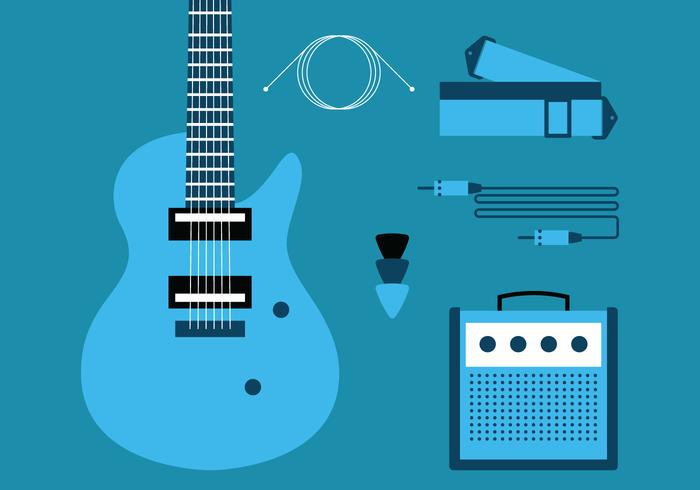 Electric Guitar Knolling Set vector