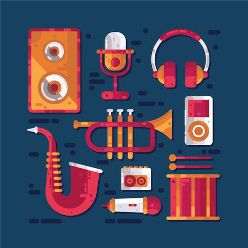 Musical instrument knolling vector