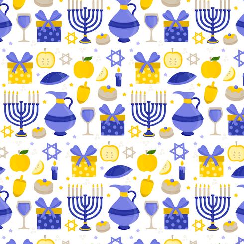 Vector Dreidl Seamless Pattern