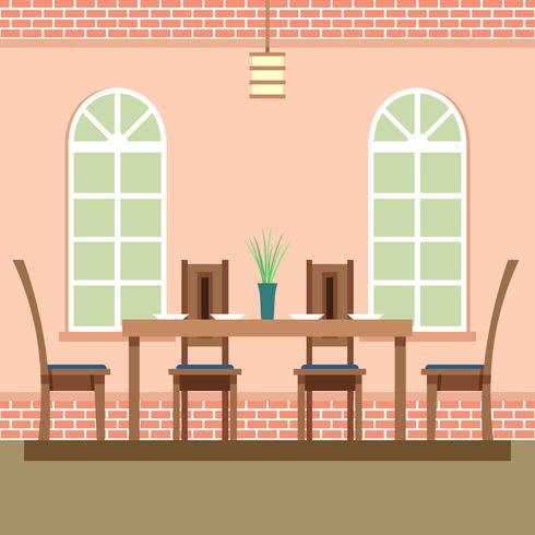 Dining Room Cozy Settings Vector