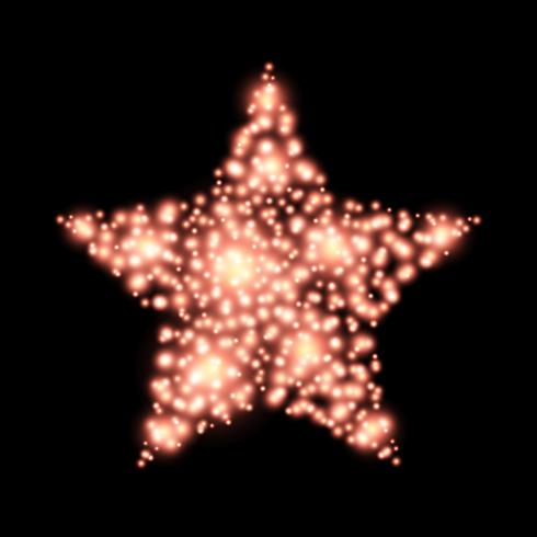 Four-pointed star christmas decoration on black vector