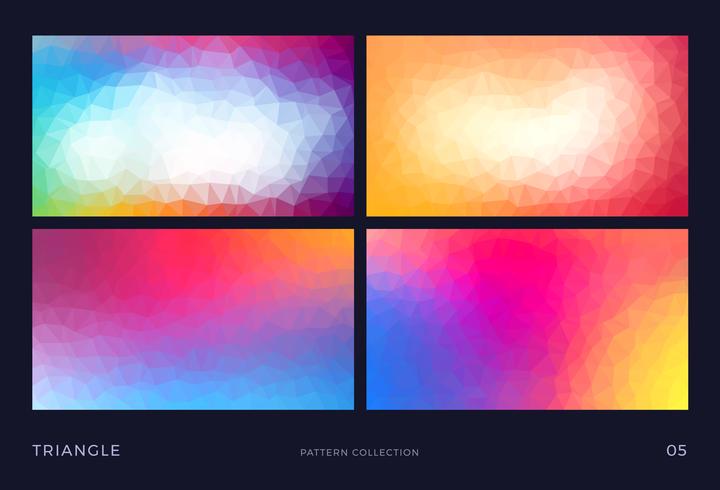 Colorful Abstract Triangle Vector Mosaic Backgrounds Set