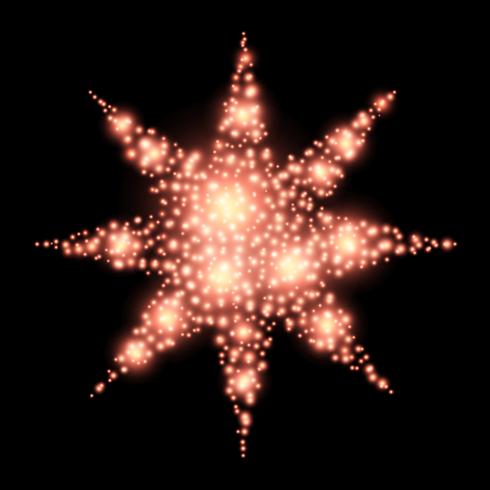 Four-pointed star abstract christmas decoration on black vector