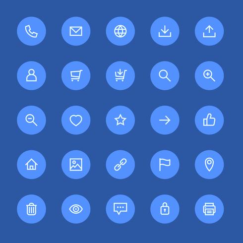 Los iconos de diseño web más utilizados, ui set vector