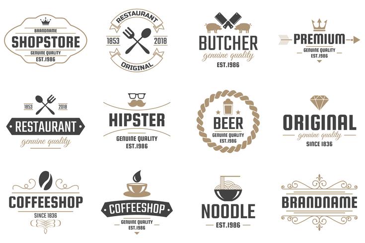 Restaurant Retro Vector Logo for banner