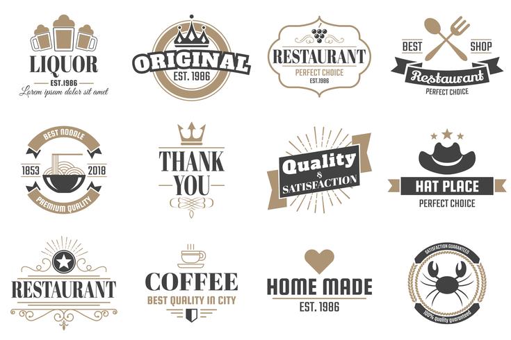 Restaurante Retro Vector Logo para banner