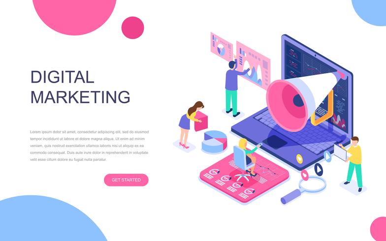 Modern flat design isometric concept of Digital Marketing vector