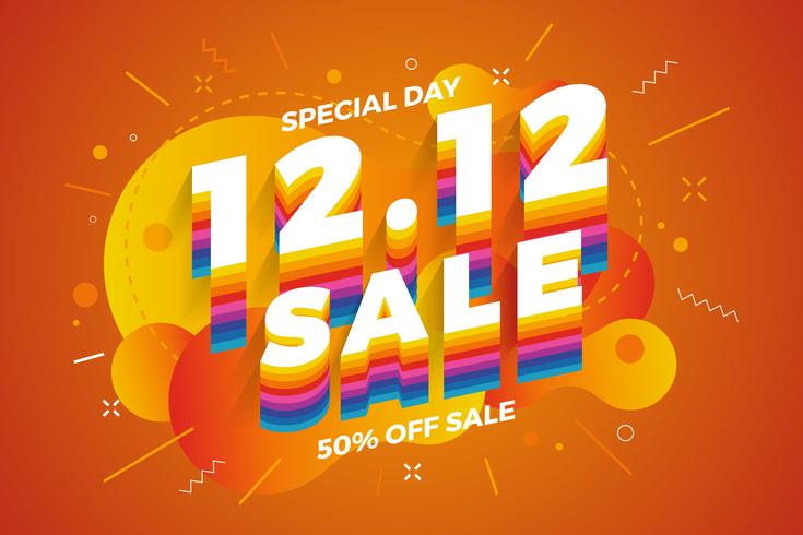 12.12 Shopping day sale banner background.  vector