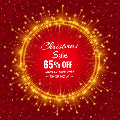 Merry christmas sale with card beautiful design vector