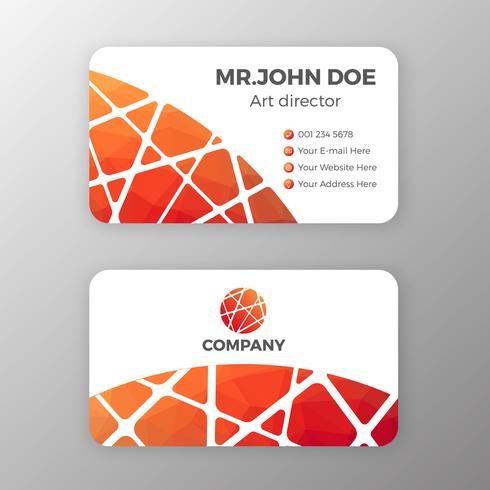 Abstract mesh and polygonal name card template design. Vector il