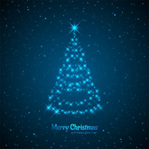 Merry christmas card with decorative tree design vector