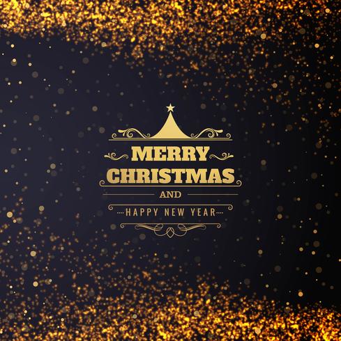 Beautiful glitters Merry christmas card design vector