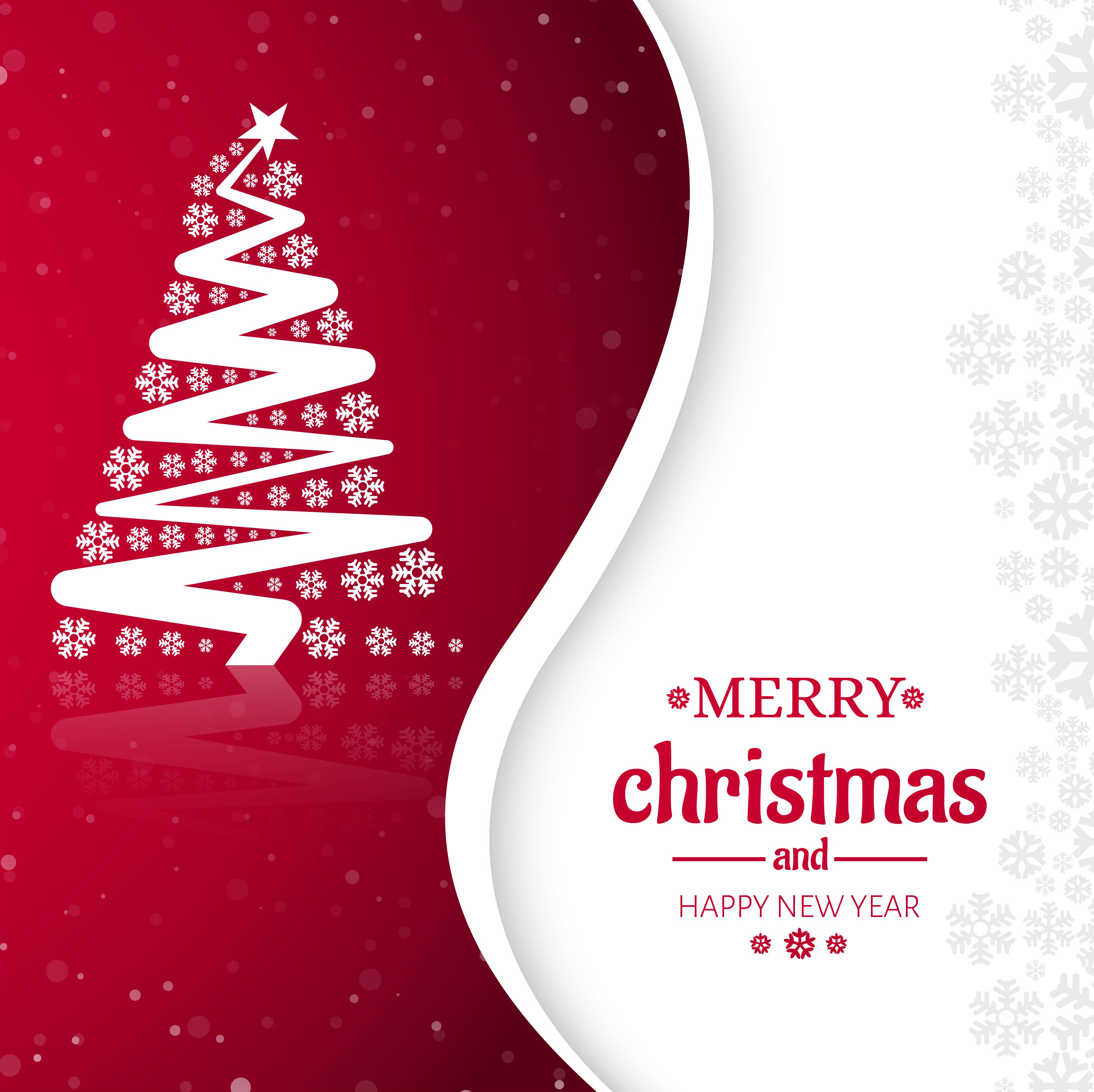 Merry Christmas tree celebration greeting card design 264260 Vector Art