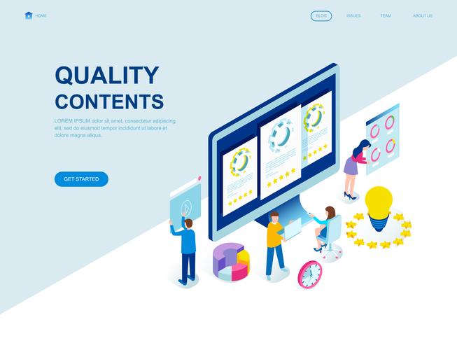 Modern flat design isometric concept of Quality Content vector