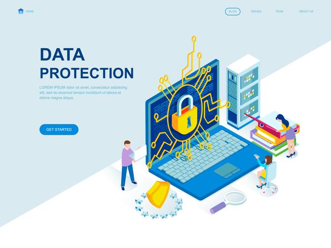 Modern flat design isometric concept of Data Protection vector