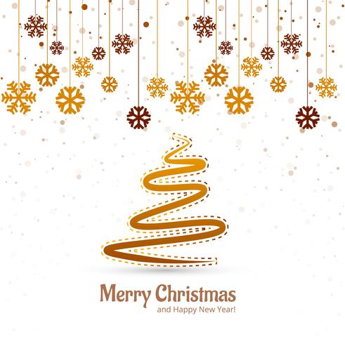 Beautiful merry christmas tree festival background vector