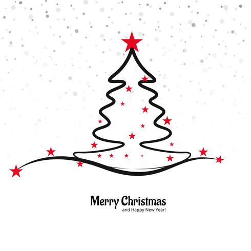 Beautiful merry christmas tree background vector
