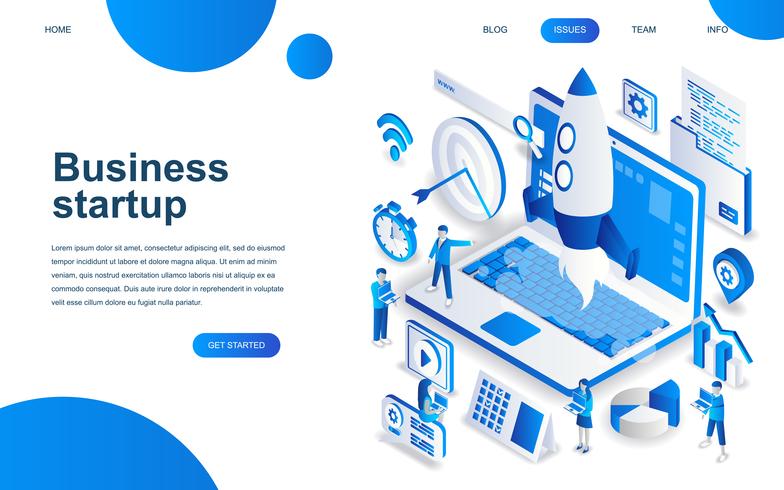 Modern isometric design concept of Startup Your Project vector