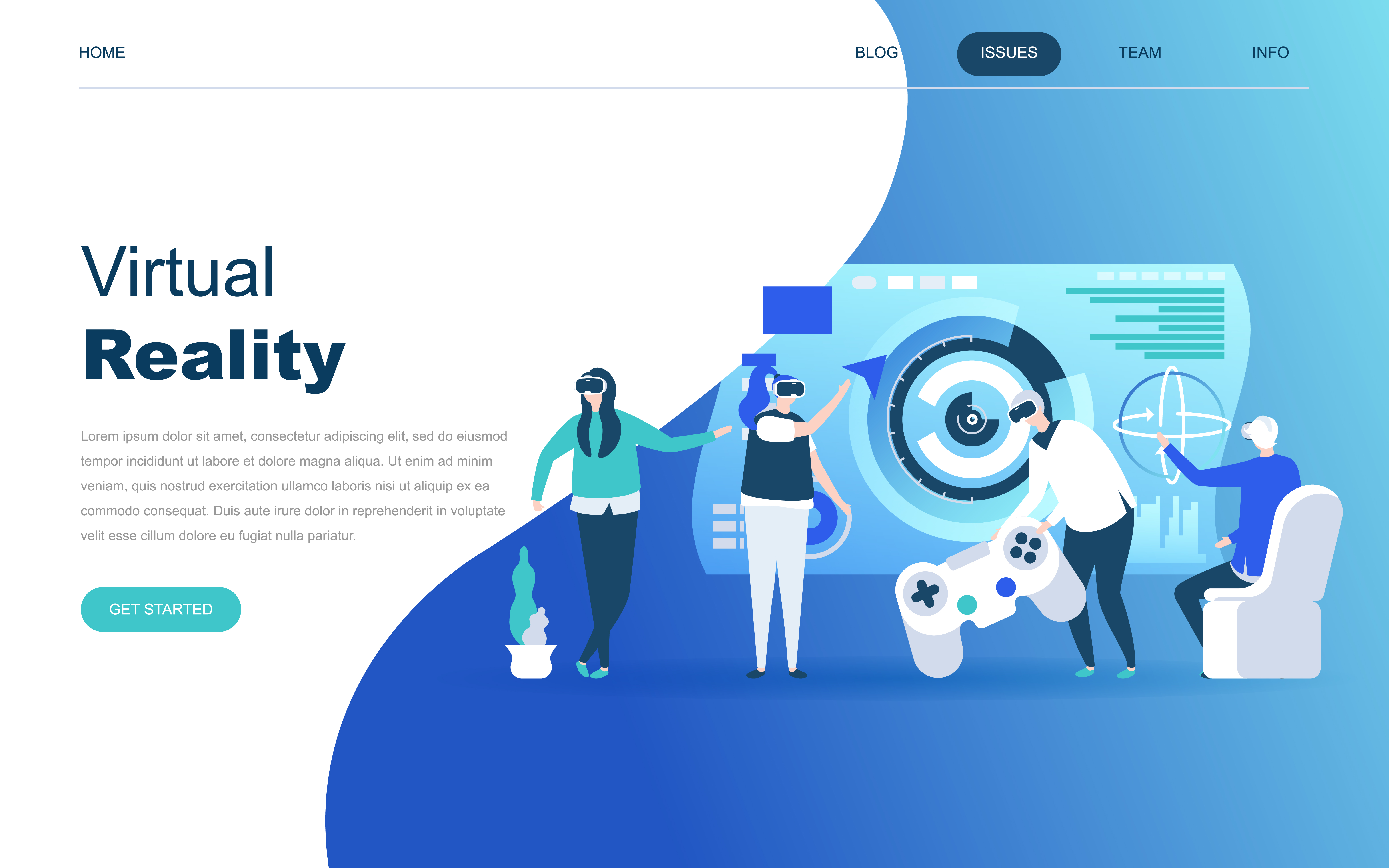 Modern flat design concept of Virtual Augmented Reality 264321 Vector