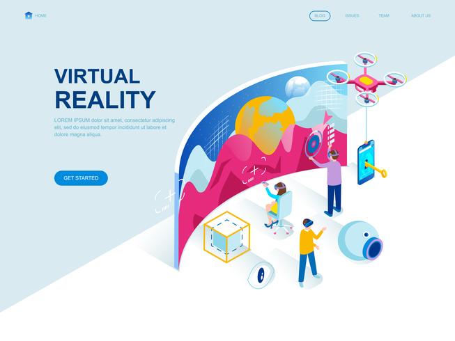 Modern flat design isometric concept of Virtual Augmented Reality vector