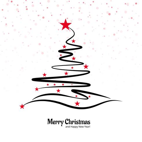 Beautiful merry christmas creative tree design vector