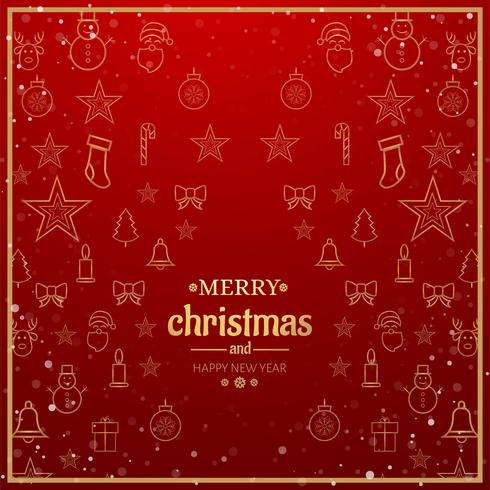 Beautiful Merry christmas greeting card  background vector