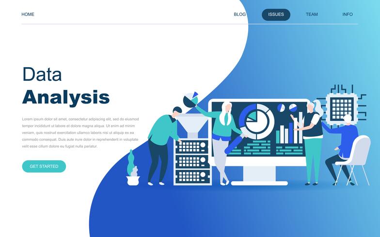 Moderno concepto de diseño plano de Big Data Analysis. vector