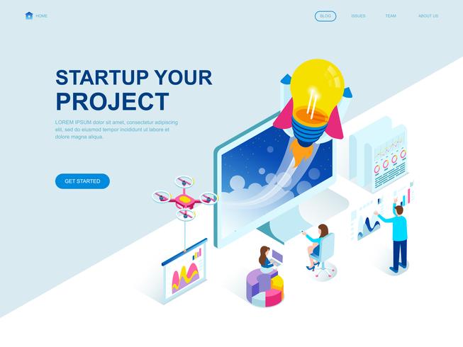 Modern flat design isometric concept of Startup vector