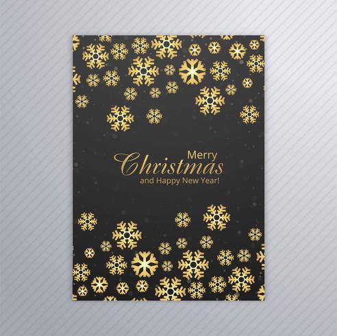 Merry christmas card with snowflake brochure design vector