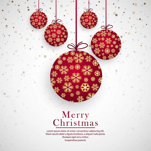 Elegant merry christmas snowflake balls background vector