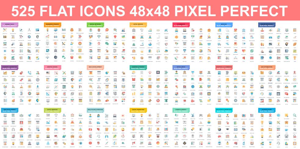 Simple set of vector flat icons