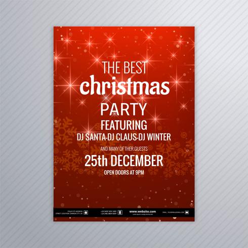 Merry Christmas party flyer template background vector