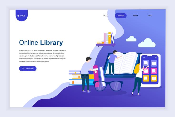 Modern flat design concept of Online Library vector