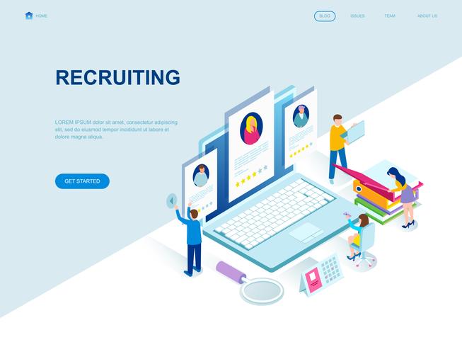 Modern flat design isometric concept of Recruiting vector