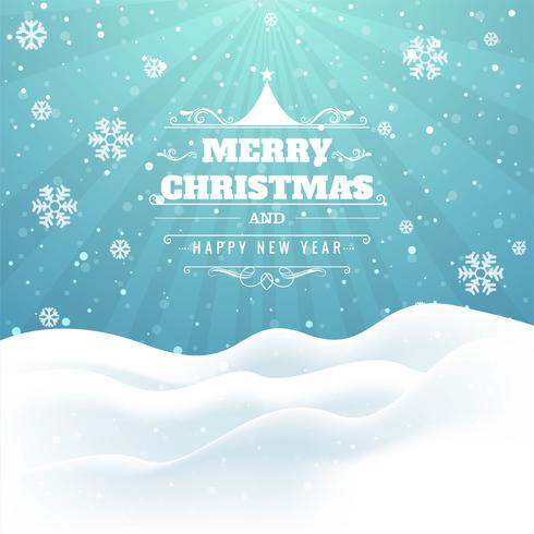 Beautiful glitters Merry christmas card design vector