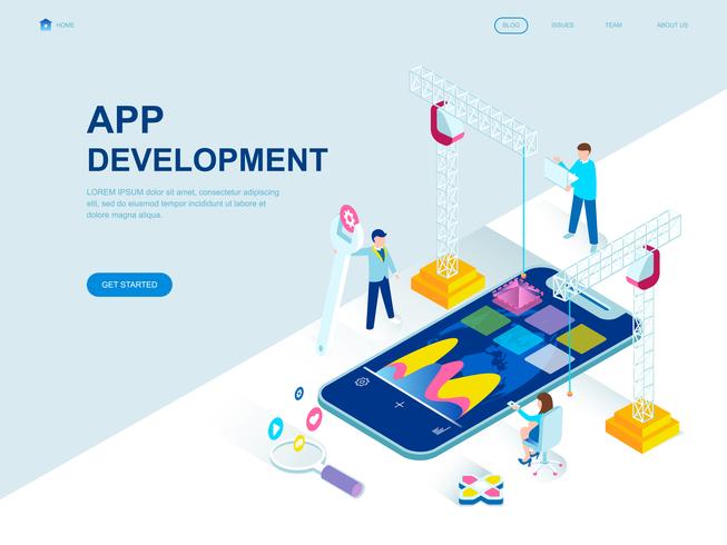 Modern flat design isometric concept of App Development vector