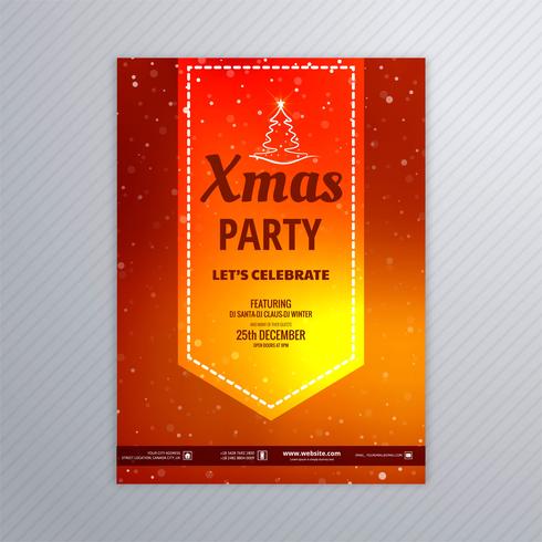 Merry Christmas party flyer template background vector