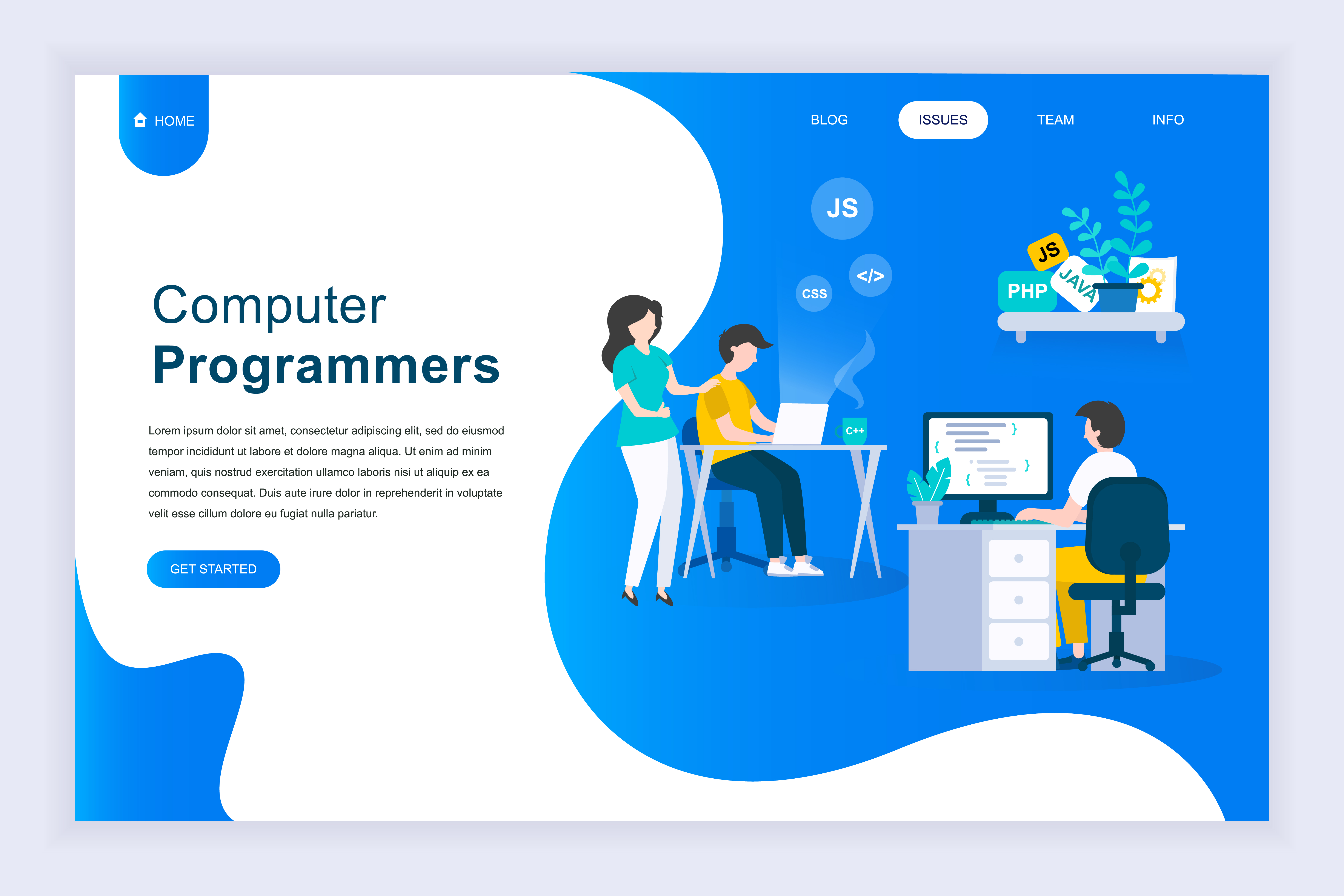 Modern flat design concept of Computer Programmers 264457 Vector Art at ...