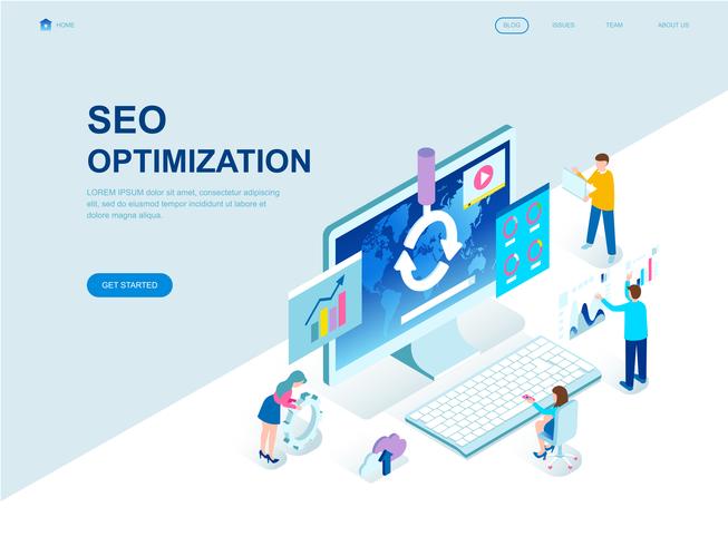 Modern flat design isometric concept of SEO Analysis vector