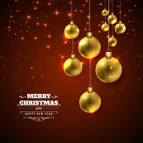 Merry christmas shiny ball festival colorful background vector