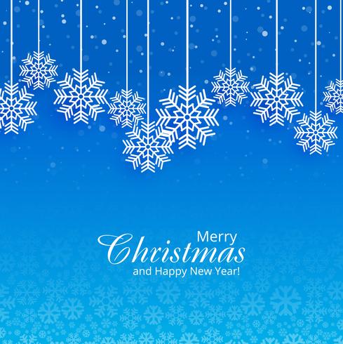 Merry christmas card with beautiful snowflake background vector