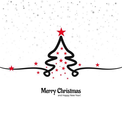 Beautiful merry christmas creative tree design vector