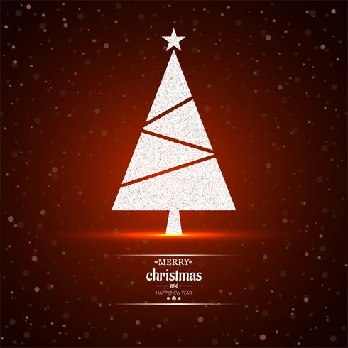 Merry christmas tree red background vector